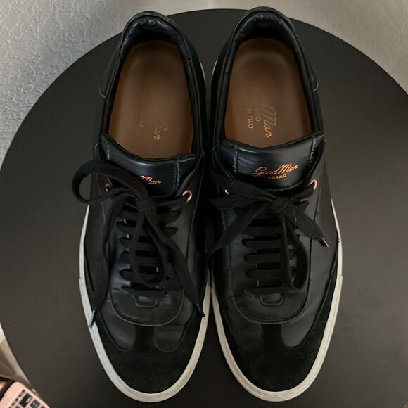 GOOD MAN BRAND Legend Court Sneaker Black Nappa Leather/Suede, Size 8.5 - Picture 2 of 10